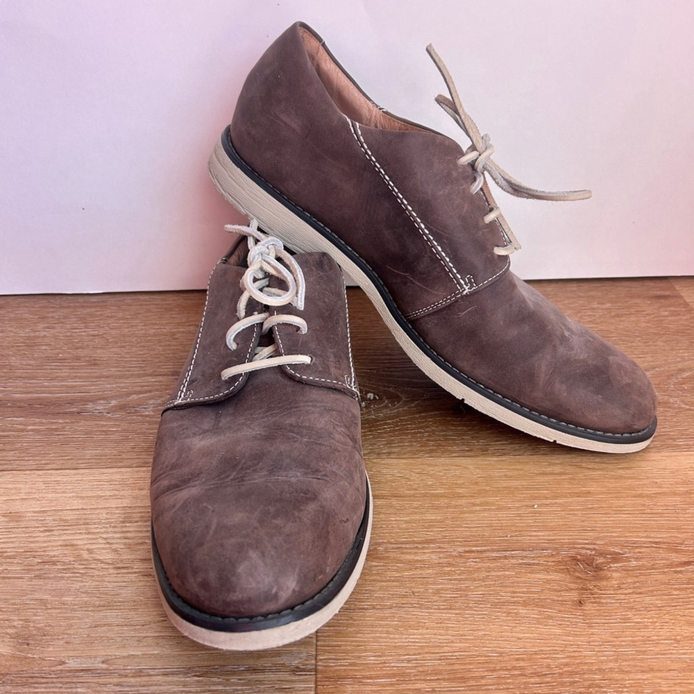 Sperry Top Sider Oxford Distressed Brown Leather Lace Up Men's Dress Shoes S12